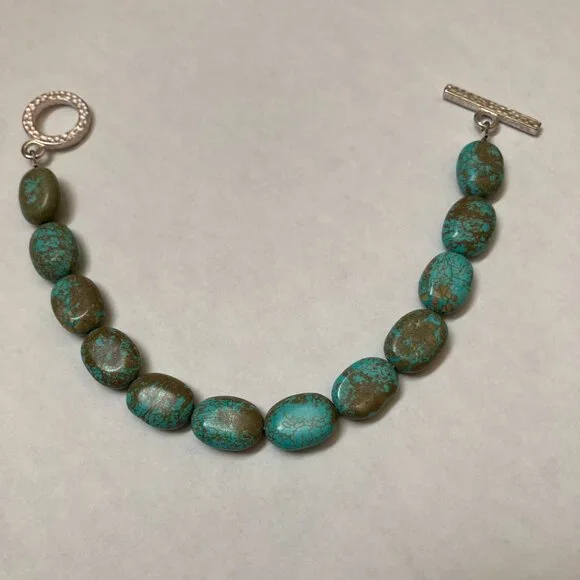 Turquoise Toggle Bracelet 7.25" - Picture 3 of 6